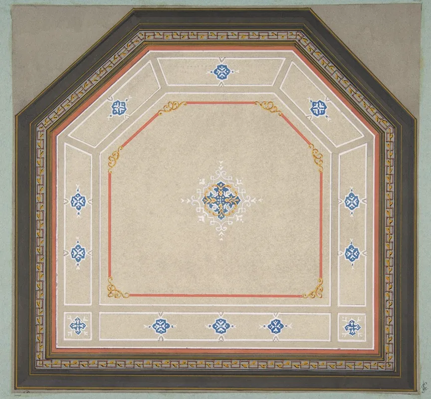 Design For The Decoration Of A Pentagonal Ceiling