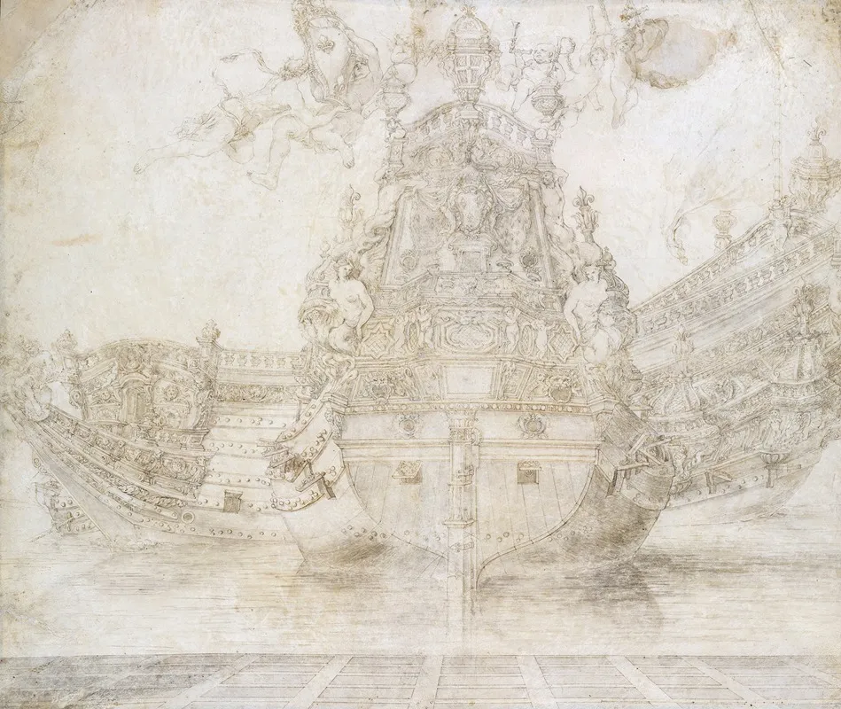 Design For The Decoration Of A Warship by Pierre Puget - Canvas Print