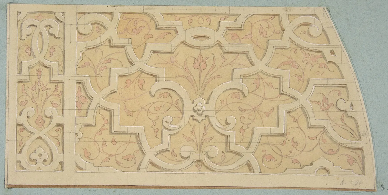 Design For The Decoration Of The Stairway In The Chateau Dognon Of M De Machy Oise France 2