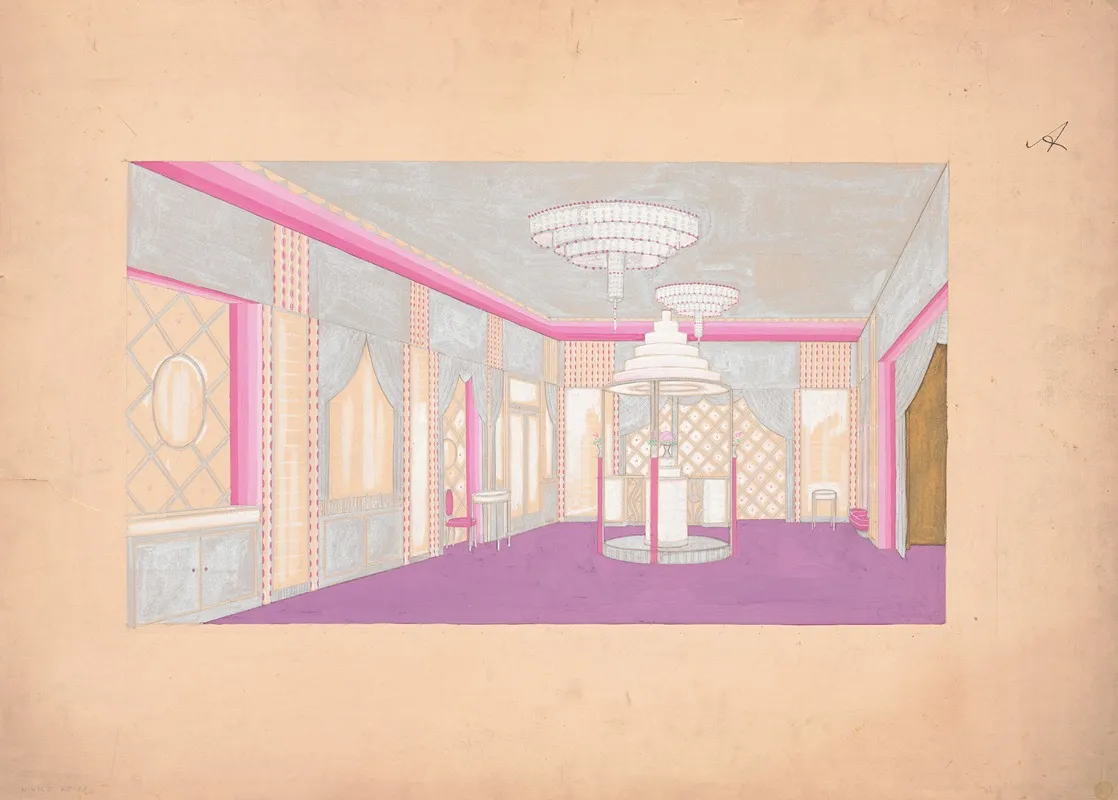 Design For The Lentheric Salon Fifth Ave 58th St Savoy Plaza Hotel New York Ny Perspective Rendering