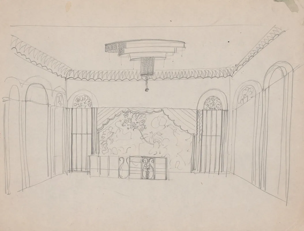 Design For The Lentheric Salon Fifth Ave 58th St Savoy Plaza Hotel New York Ny Perspective Sketch 2