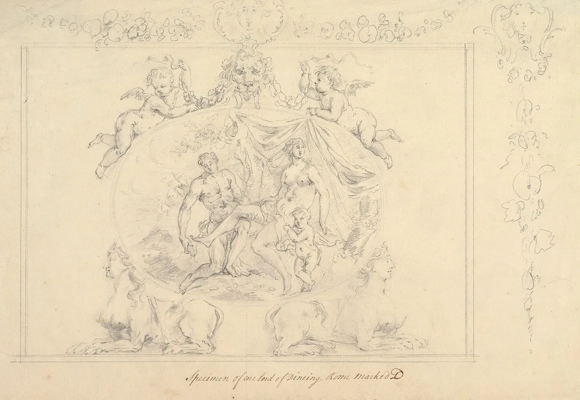 Design For The Painting Mars Venus And Cupid For The Dining Room At Kirtlington Park Oxfordshire