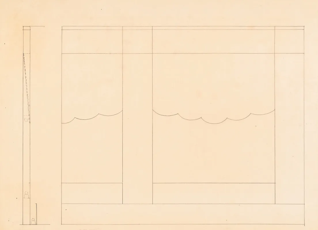 Design For Unidentified Restaurant Possibly Dunhalls Restaurant New York Ny Wall Treatment Sketch 3