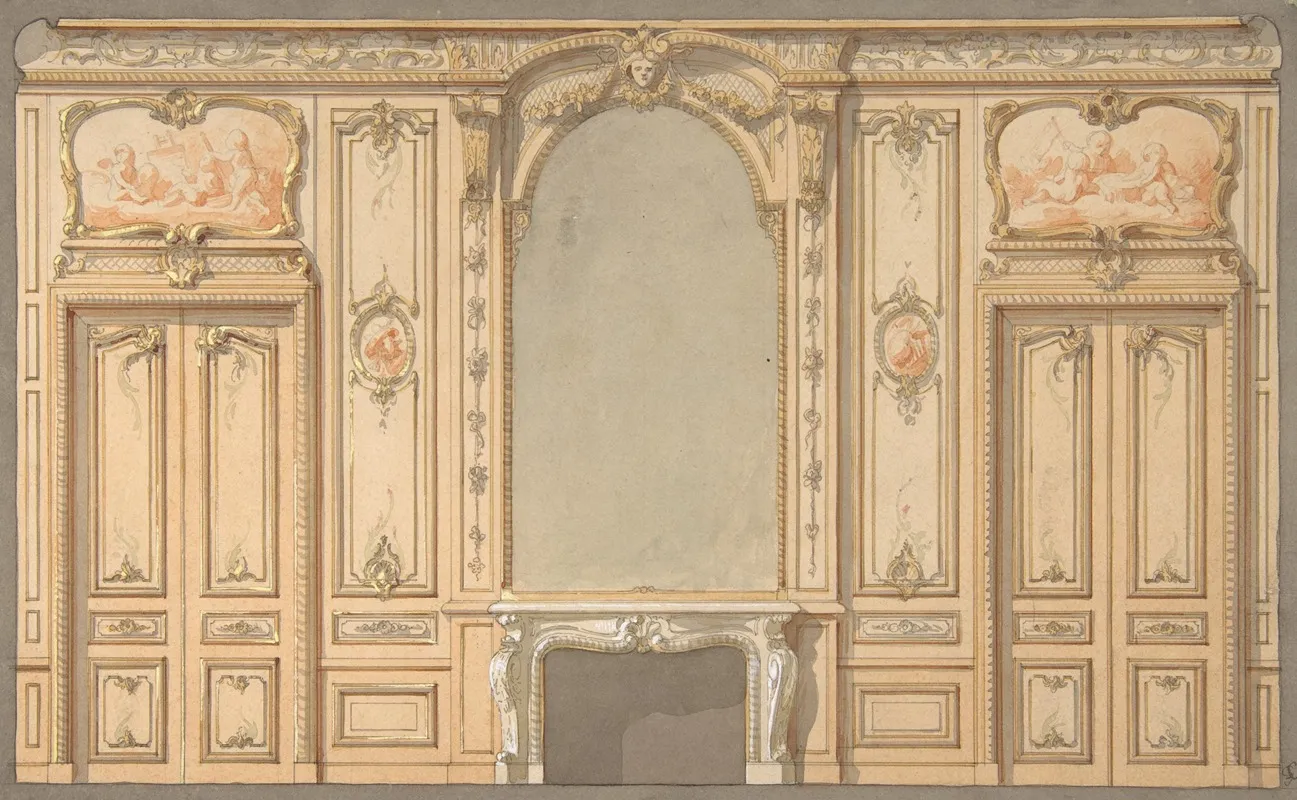 Design For Wall Panels Mirror And Fire Mantle