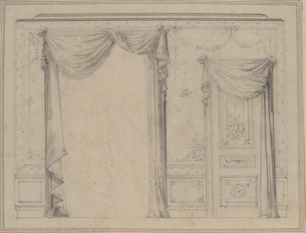 Design For Wall Treatment With Window And Door by Charles Monblond - Canvas Print