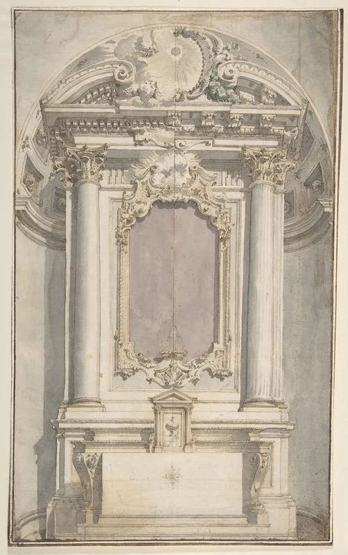 Designs For An Altar In A Niche by Flaminio Innocenzo Minozzi - Canvas Print
