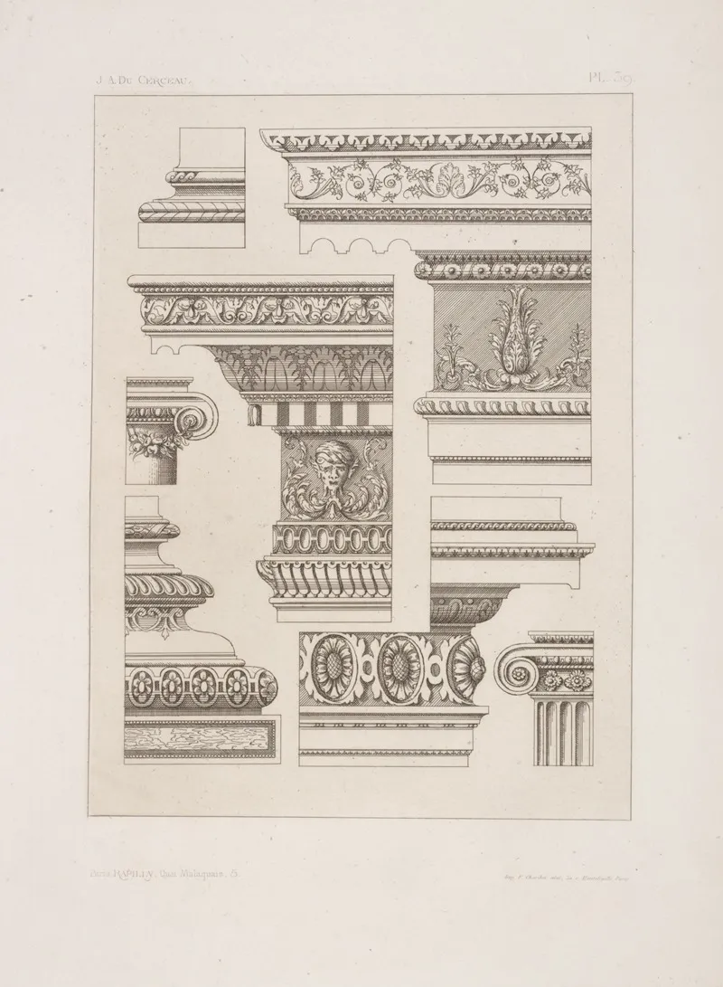 Designs For Cornices Or Entablatures by André-Charles Boulle - Canvas Print