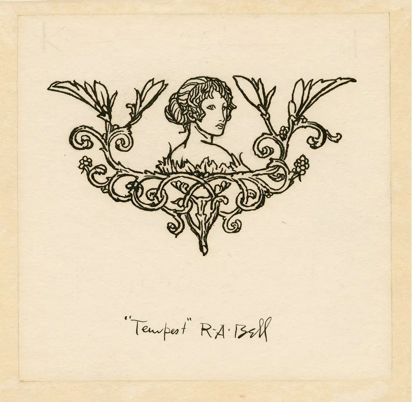 Designs For Decorative Tail Pieces To Page 59 And Page 61 Of Bells Edition Of The Tempest by Robert Anning Bell - Canvas Print