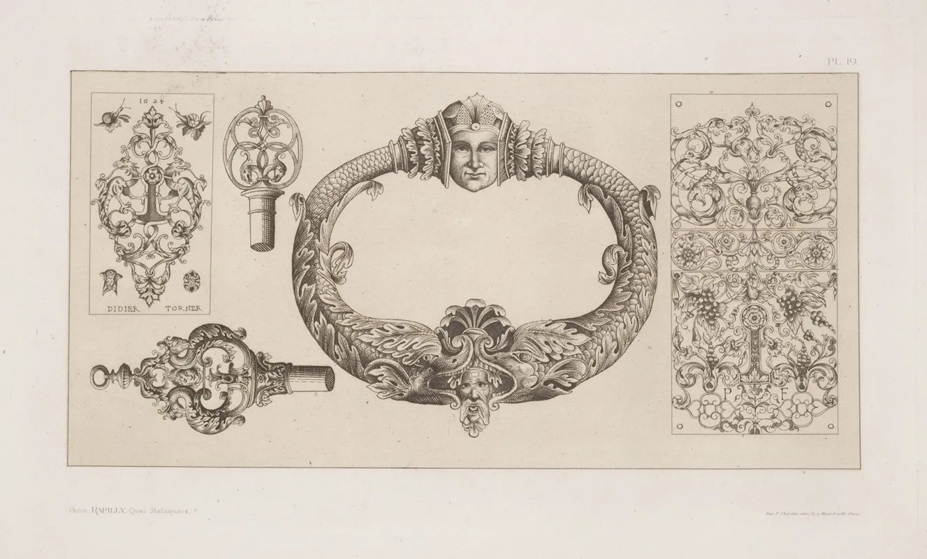 Designs For Door Knocker And Key Handles by André-Charles Boulle - Canvas Print