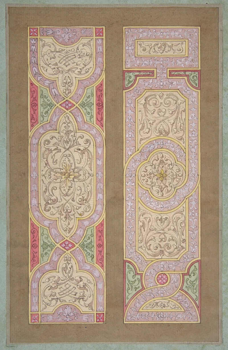Designs For Two Panels Painted In Rinceaux