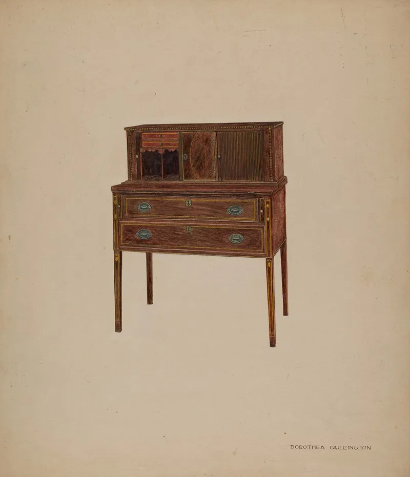 Desk 14 by Dorothea A. Farrington - Canvas Print