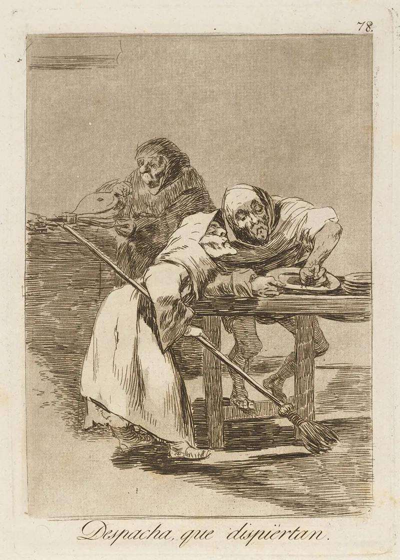 Despacha Que Dispiertan Be Quick They Are Waking Up by Francisco de Goya - Canvas Print