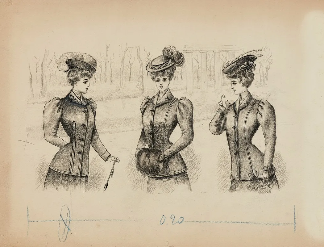 Dessin De Mode 23 by Cécile Kahn - Canvas Print