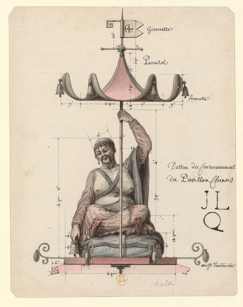 Dessin Du Couronnement Du Pavillon Chinois