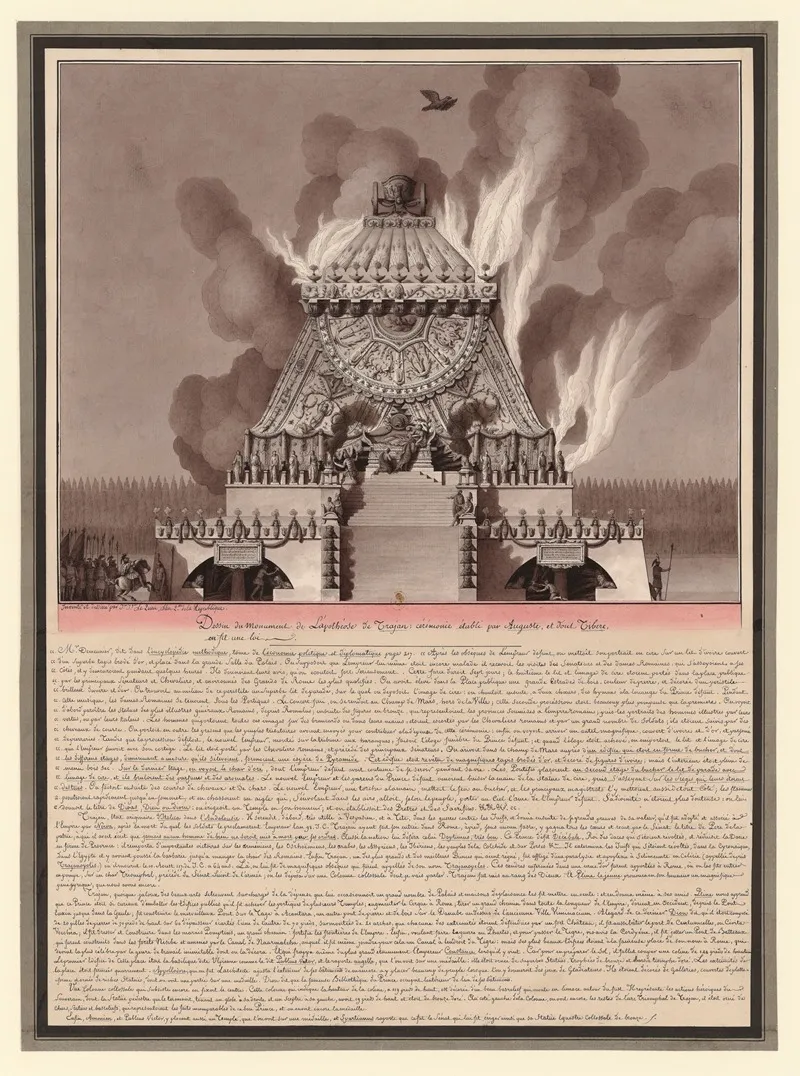 Dessin Du Monument De Lapotheose De Trajan Ceremonie Etabli Par Auguste Et Dont Tibere En Fit Une Loi