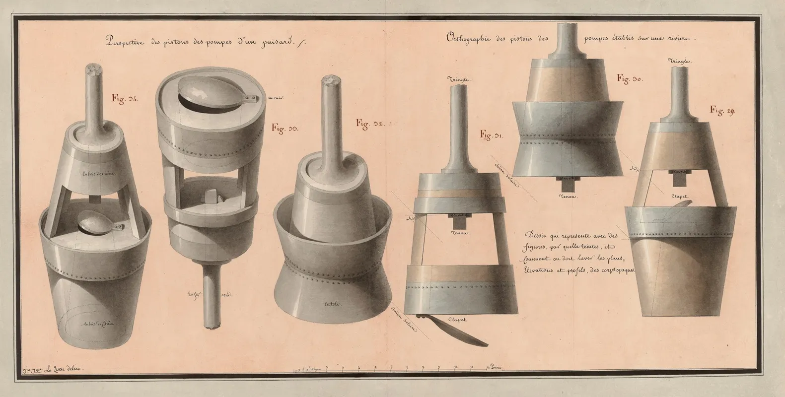 Dessin Qui Represente Avec Des Figures Par Quelle Teintes Et Comment On Doit Laver Les Plans Elevations Et Profils Des Corps Opaques Pistons