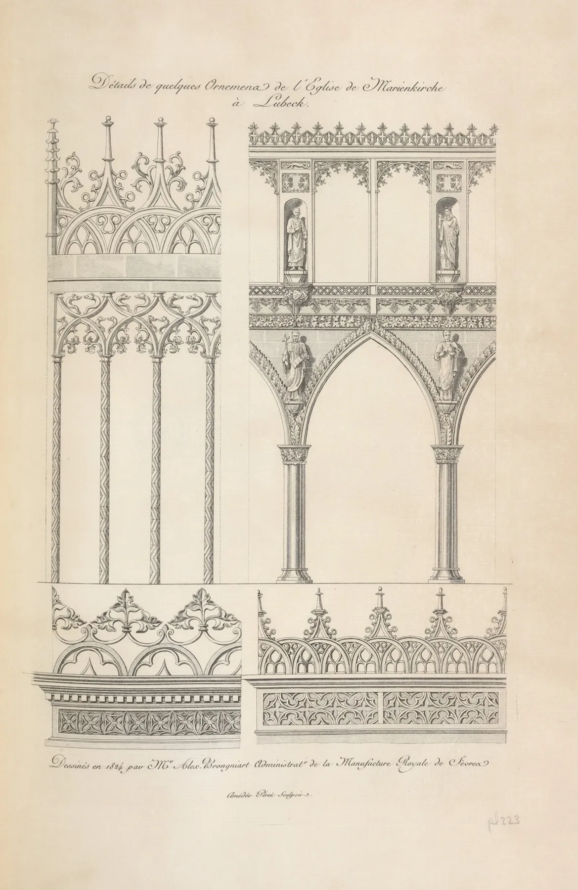 Details De Quelque Ornemens De Leglise De Marienkirche A Lubeck