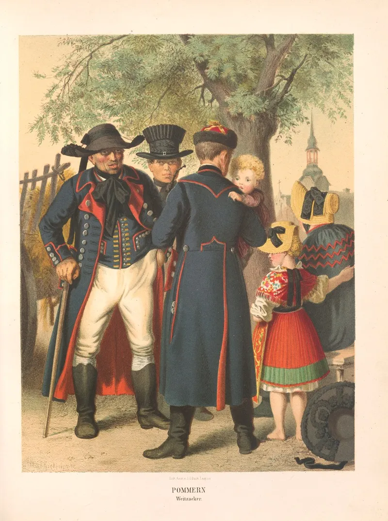 Deutsche Volkstrachten Pl 03 by Albert Kretschmer - Canvas Print