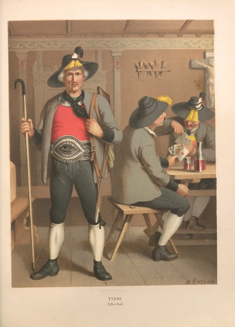 Deutsche Volkstrachten Pl 67 by Albert Kretschmer - Canvas Print