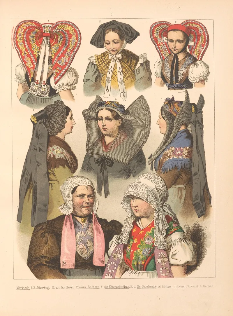Deutsche Volkstrachten Pl 86 by Albert Kretschmer - Canvas Print