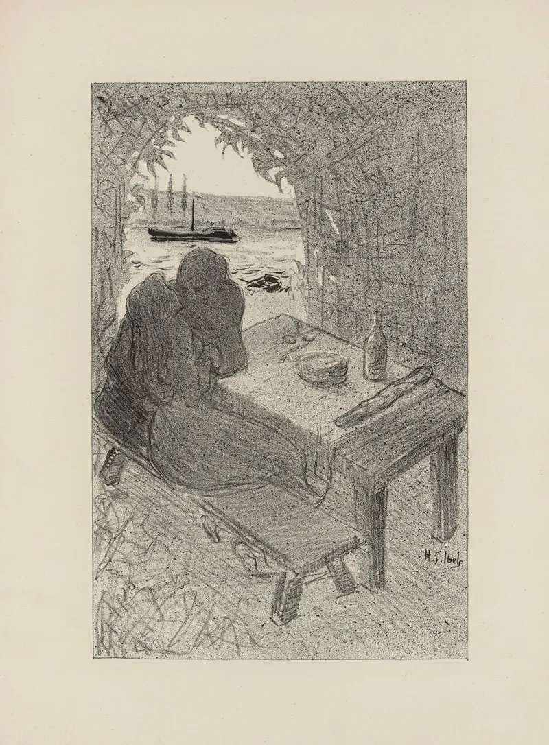 Deux Amoureux Au Bord De Leau by Henri-Gabriel Ibels - Canvas Print
