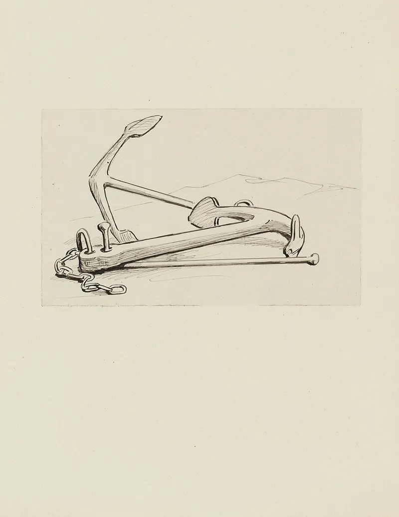 Deux Ancres Dessin Non Utilise by Achille Granchi-Taylor - Canvas Print