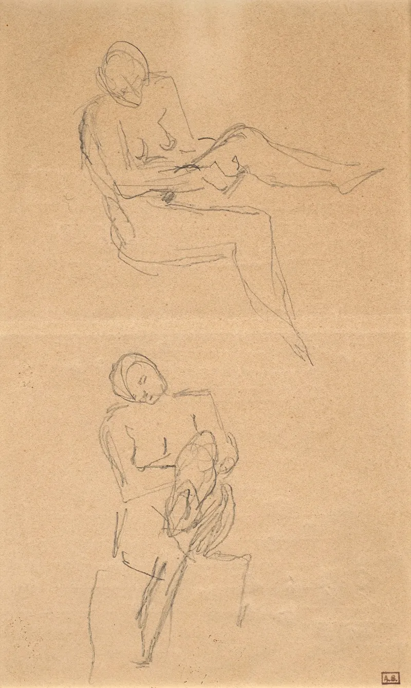 Deux Etudes De Nus Feminins by Aimé-Jules Dalou - Canvas Print