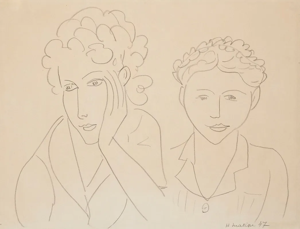 Deux Femmes 2 by Henri Matisse - Canvas Print