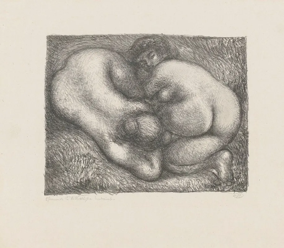 Deux Femmes Dans Lherbe by Aristide Maillol - Canvas Print