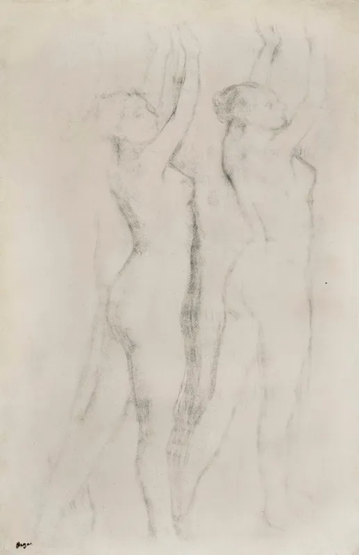 Deux Femmes Nues Les Bras Leves