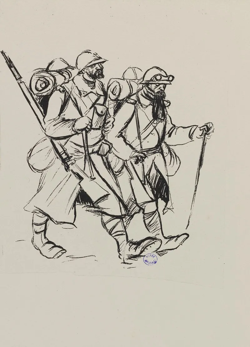Deux Soldats Marchant Sur La Droite