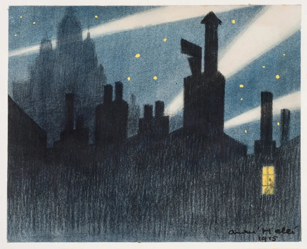 Deux Zeppelins Sur Paris by André Hellé - Canvas Print