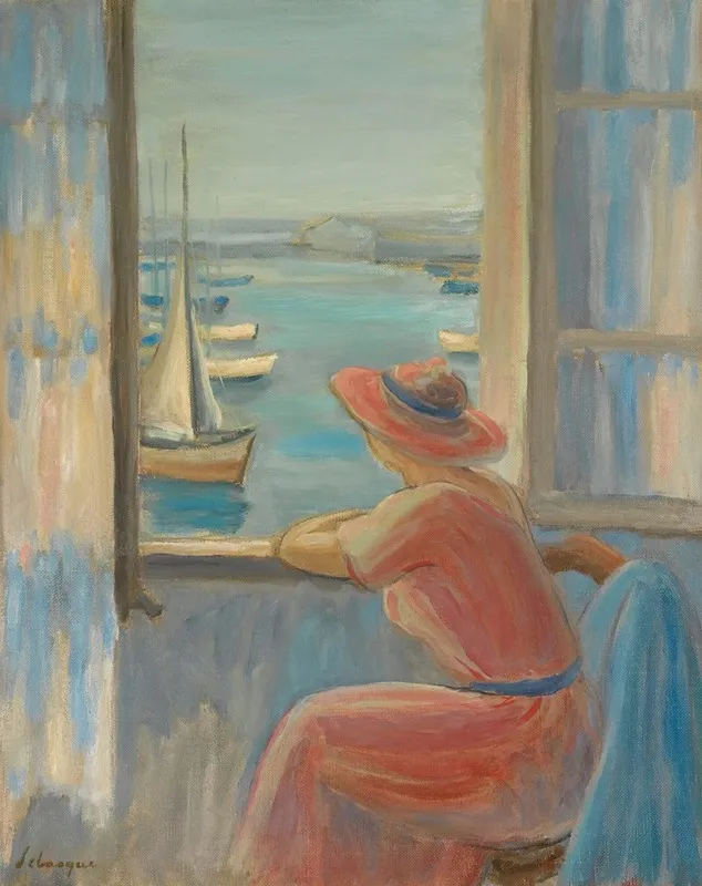 Devant La Fenetre Ile Dyeu by Henri Lebasque - Canvas Print