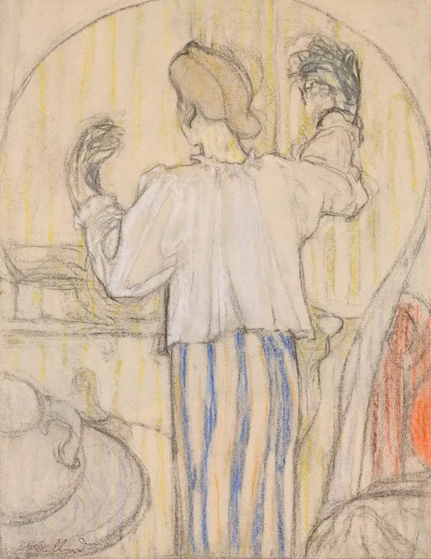 Devant Le Miroir Recto by Édouard Vuillard - Canvas Print