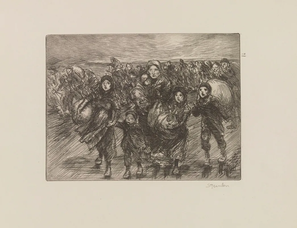 Devant Linvasion by Théophile Alexandre Steinlen - Canvas Print