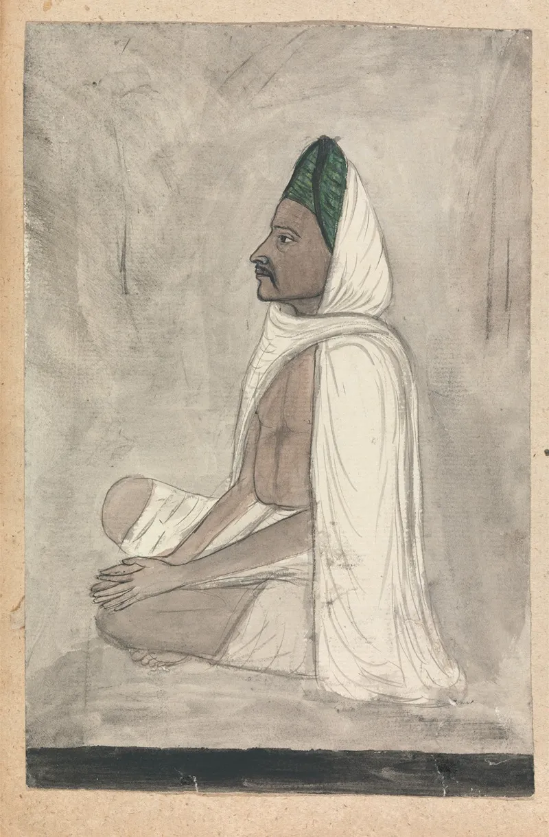 Devotee In A Green Turban