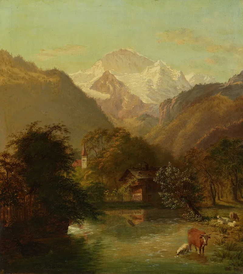 Die Ansicht Der Jungfrau Bey Interlaken by Georg Rudolf König - Canvas Print