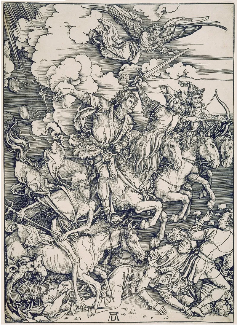 Die Apokalyptischen Reiter Aus Der Folge Der Apokalypse Einzeldruck Vor Dem Text