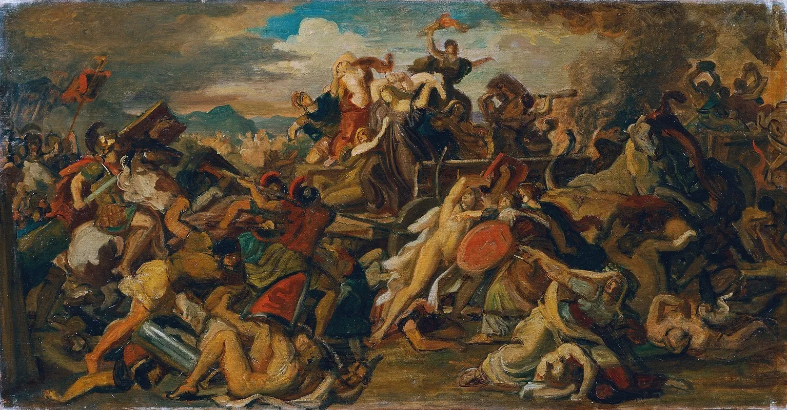 Die Cimbernschlacht by Carl Rahl - Canvas Print