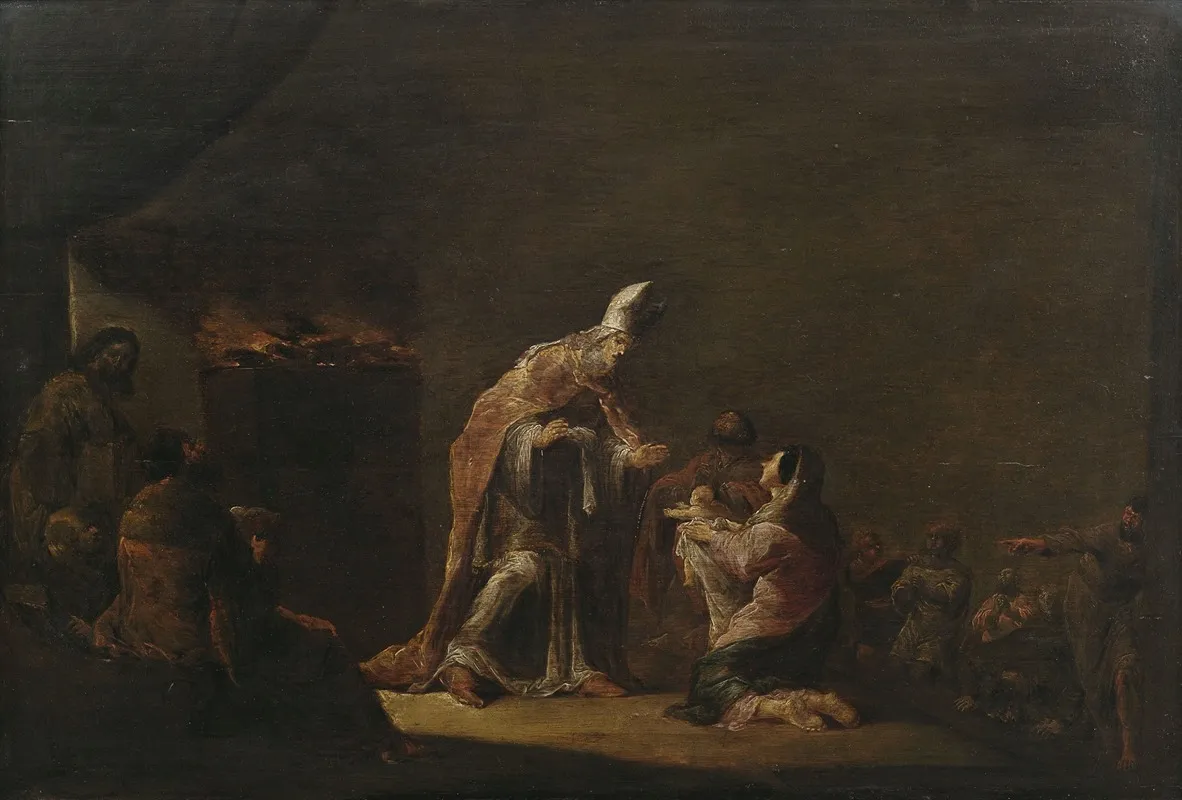Die Darstellung Im Tempel by Leonaert Bramer - Canvas Print