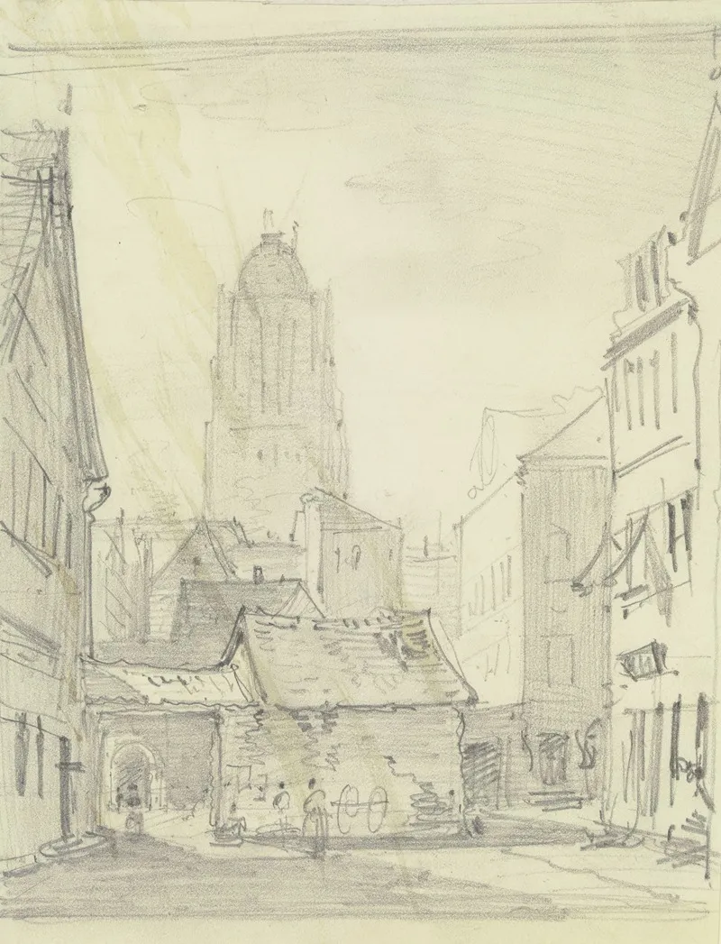 Die Fleischgasse In Frankfurt Am Main by Carl Morgenstern - Canvas Print