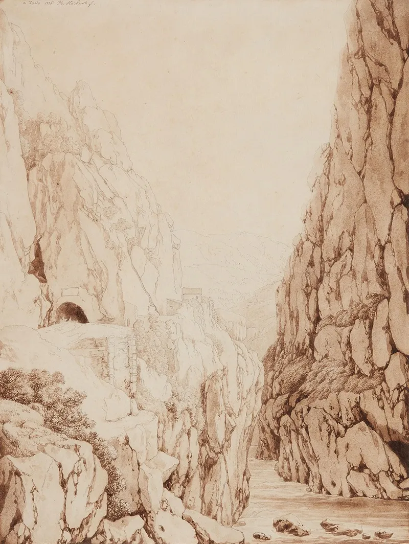 Die Furlo Schlucht by Jacob Philipp Hackert - Canvas Print