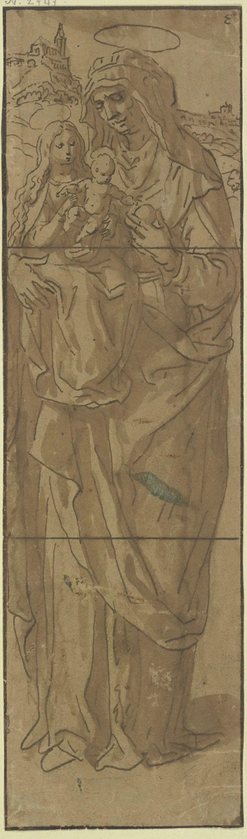 Die Heilige Anna Mit Der Das Christuskind Tragenden Maria Auf Dem Arm