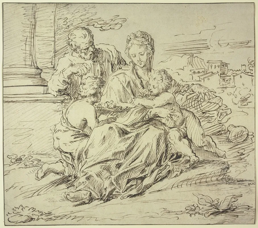 Die Heilige Familie Mit Dem Johannesknaben 3 by Raymond Lafage - Canvas Print