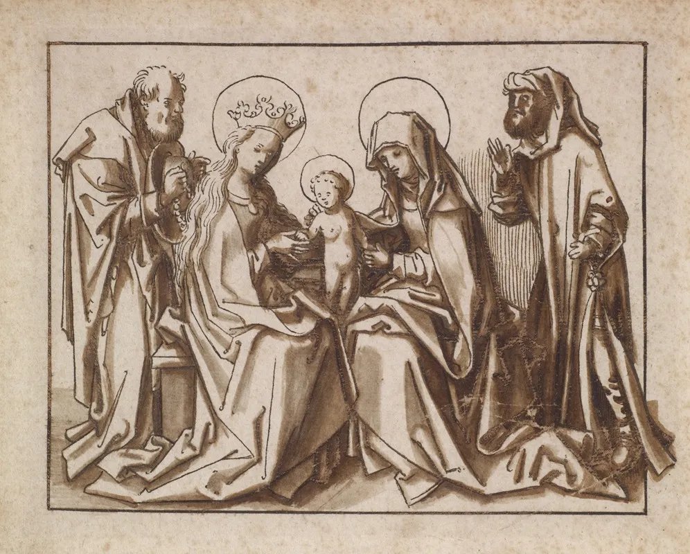 Die Heilige Sippe Anna Selbdritt Mit Joseph Und Joachim by Workshop of Hans Holbein the elder - Canvas Print