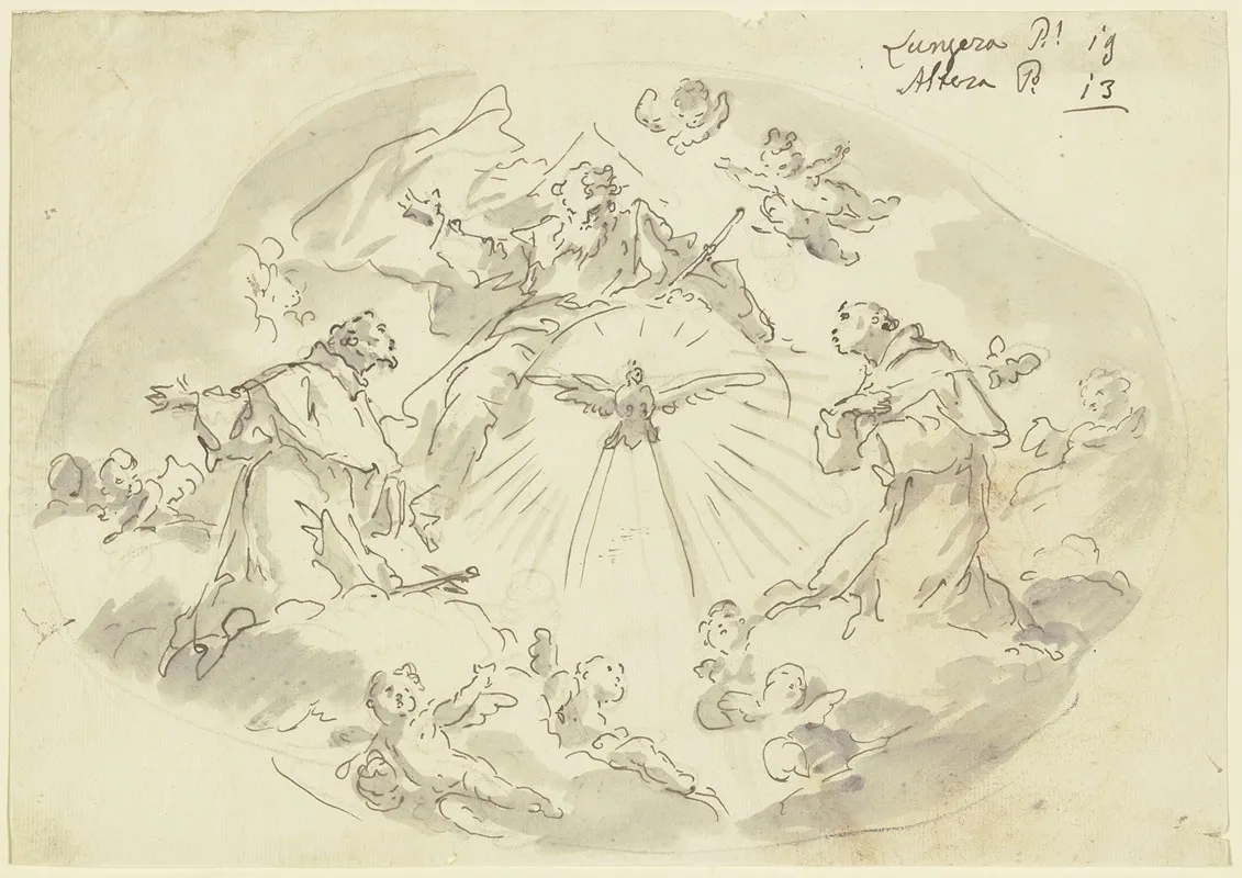 Die Heiligen Franziskus Und Antonius Vor Gottvater
