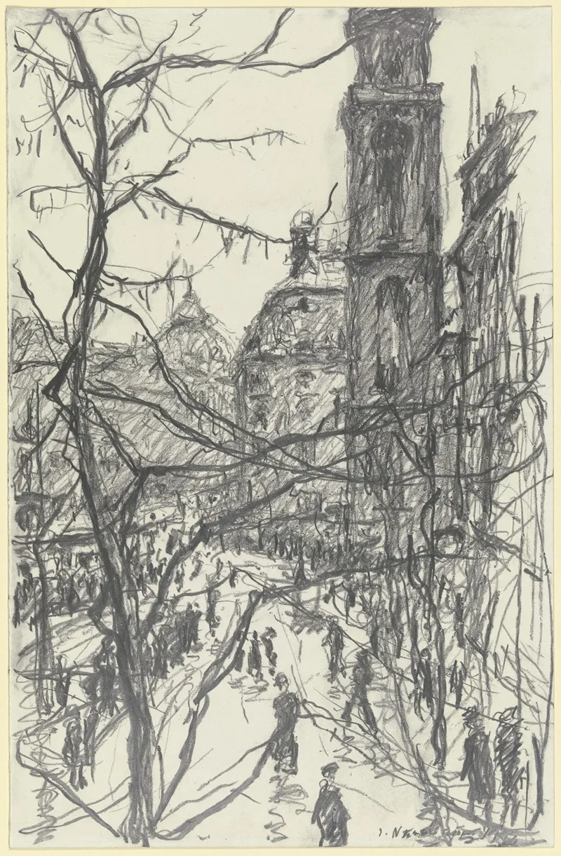 Die Katharinenkirche In Frankfurt Am Main by Jakob Nussbaum - Canvas Print
