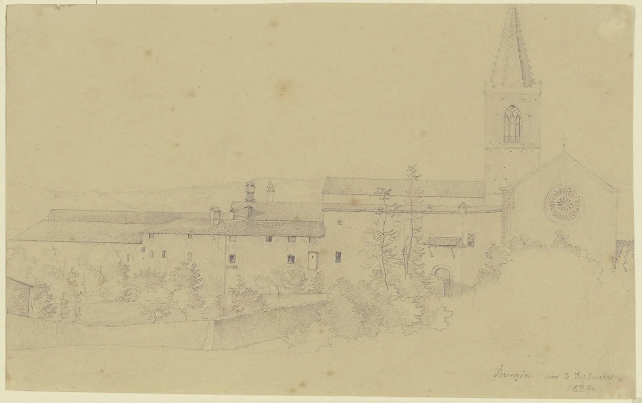 Die Kirche S Giuliana Bei Perugia 2 by Nikolaus Hoff - Canvas Print