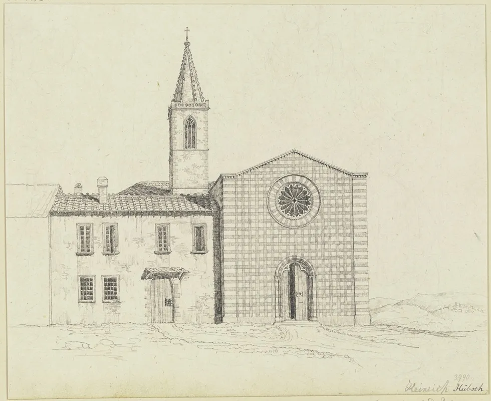 Die Kirche S Giuliana Bei Perugia by Heinrich Hübsch - Canvas Print