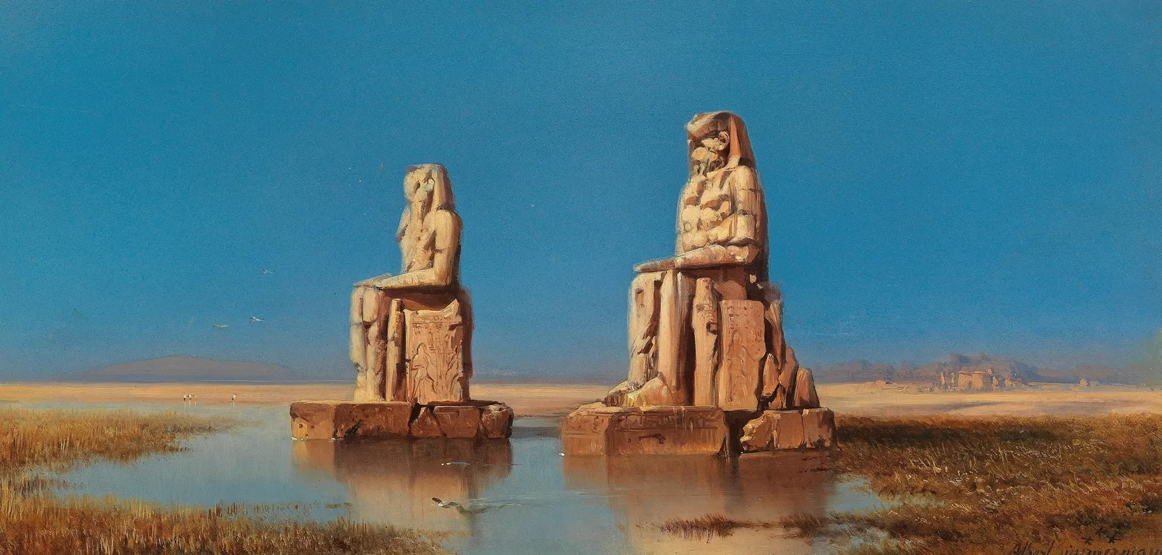 Die Memnonkolosse 2 by Albert Zimmermann - Canvas Print